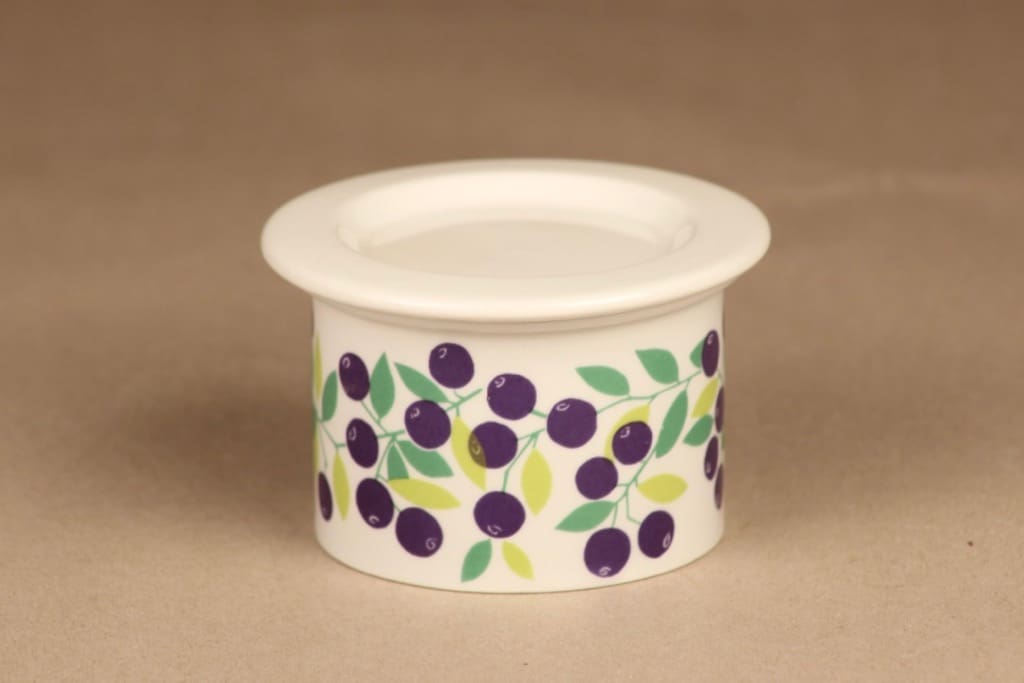 Arabia Pomona cowberry jar with lid designer Raija Uosikkinen