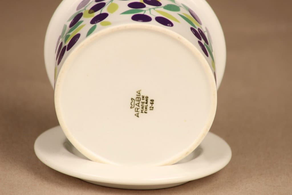 Arabia Pomona cowberry jar with lid designer Raija Uosikkinen 3