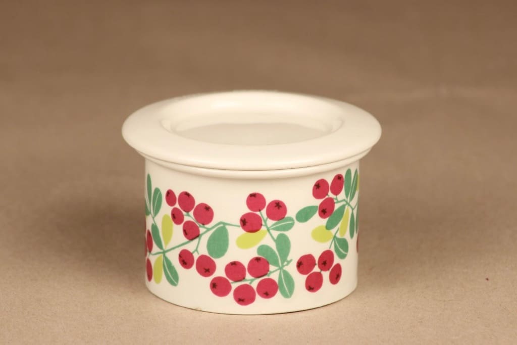 Arabia Pomona cowberry jar with lid designer Raija Uosikkinen