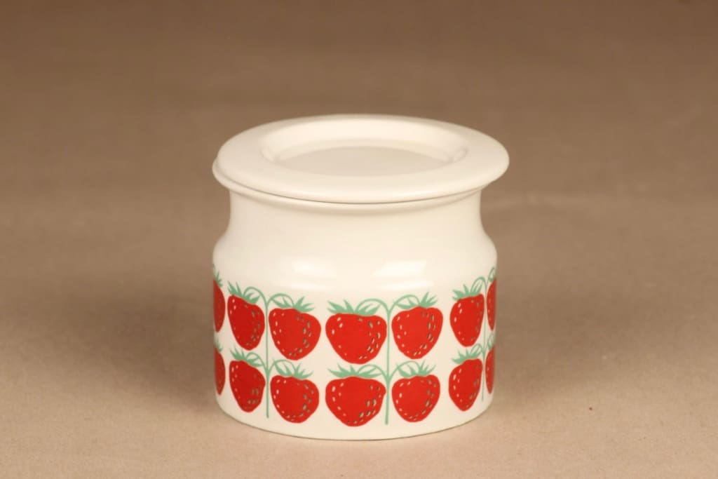 Arabia Pomona strawberry jar with lid designer Raija Uosikkinen