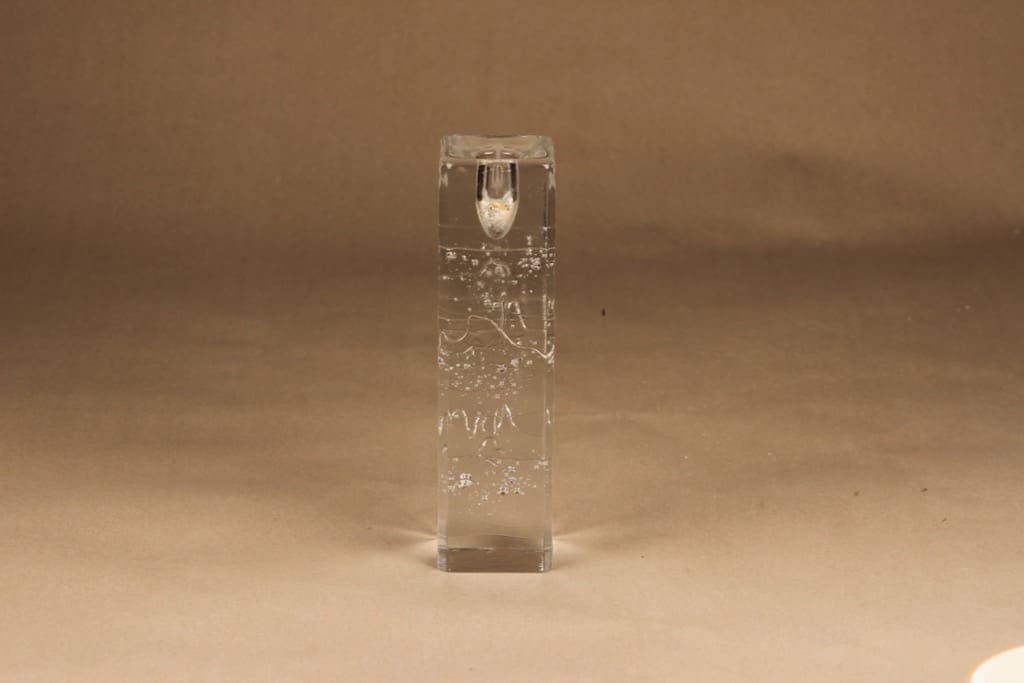Iittala Arkipelago kynttilänjalka, kirkas, suunnittelija Timo Sarpaneva, massiivinen