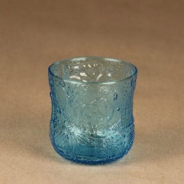 Nuutajärvi Fauna glass turquoise designer Oiva Toikka