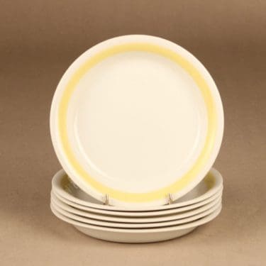 Arabia Yellow-white plate, 6 pcs