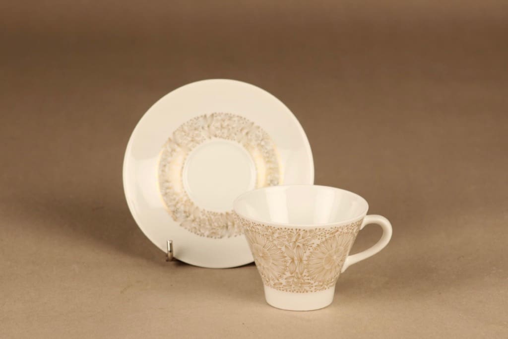 Arabia Filigran coffee cup and plates(2), gold designer Raija Uosikkinen 2