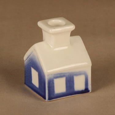 Arabia HLS candle holder house, blue designer Heljä Liukko-Sundström
