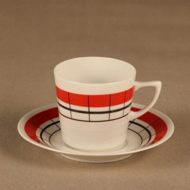 Arabia Verkko coffee cup, hand-painted designer Esteri Tomula