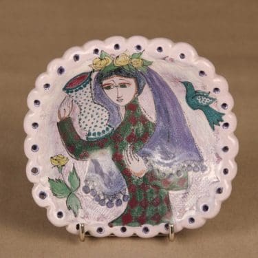 Arabia HLA art ceramic plate, unique designer Hilkka-Liisa Ahola