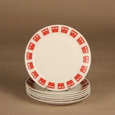 Arabia Hilppa plate 17.5 cm, 6 pcs designer Raija Uosikkinen