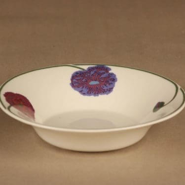 Arabia Illusia aamiaiskulho, tumma lila, suunnittelija Fujiwo ishimoto, kukka