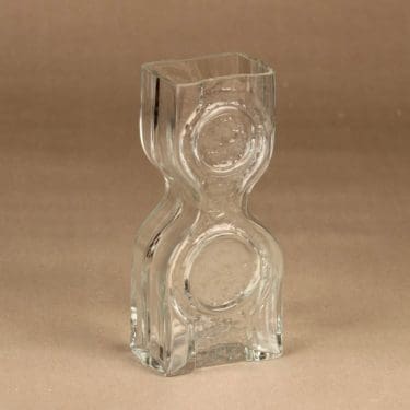 Riihimäen lasi Kaappikello vase, clear designer Helena Tynell