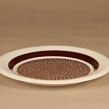 Arabia Faenza brown plate 24.5 cm designer Inkeri Seppälä