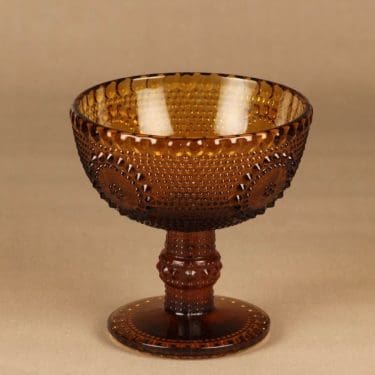 Riihimäen lasi Grapponia bowl with feet designer Nanny Still