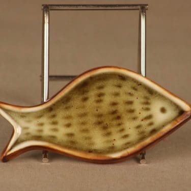 Arabia GOG wall plate brown, hand-painted designer Gunvor Olin-Grönqvist