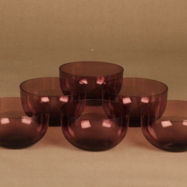 Iittala 1329 jälkiruokakulho, lila, 6 kpl, suunnittelija Kaj Franck,