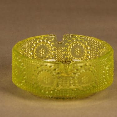Riihimäen lasi Grapponia ash tray, yellow designer Nanny Still