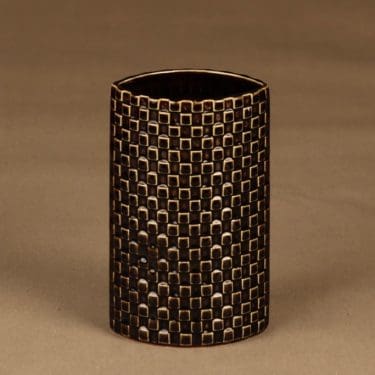 Arabia Harlekiini vase, brown designer Kaarina Aho