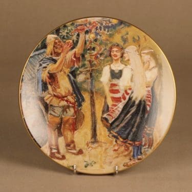 Arabia Kalevala wall plate Lemminkäinen and Maidens of the island designer Akseli Gallen-Kallela