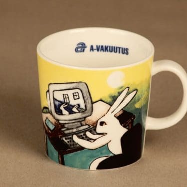 Arabia Teema Bunnies mug Computer Bunnies designer Heljä Liukko-Sundström 
