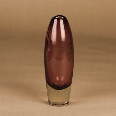 Riihimäen lasi Nimipäivä vase, signed designer Aimo Okkolin