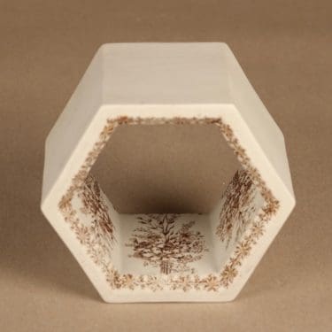 Arabia Hexagon art ceramic object, brown designer Brut Bryk