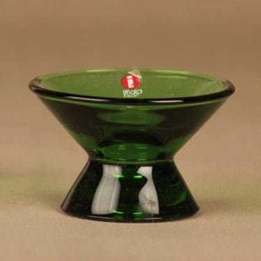 Iittala Kartio kynttilänjalka, vihreä, suunnittelija Kaj Franck,