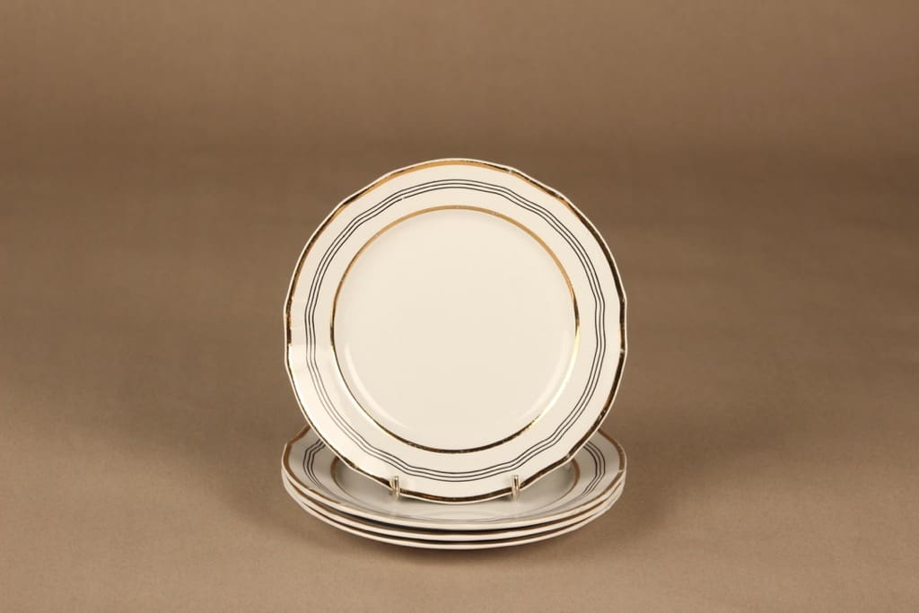 Arabia Hermes lautanen, 17.5 cm, 4 kpl, suunnittelija tuntematon, 17.5 cm, raitakoriste