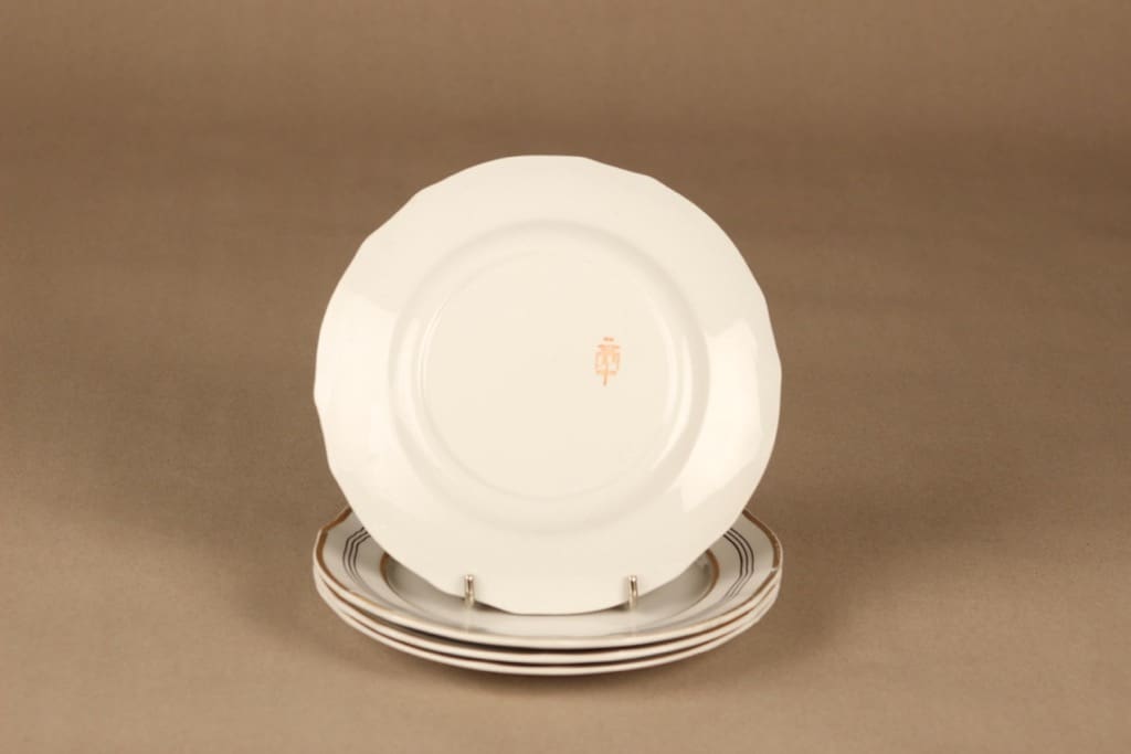 Arabia Hermes lautanen, 17.5 cm, 4 kpl, suunnittelija tuntematon, 17.5 cm, raitakoriste kuva 3