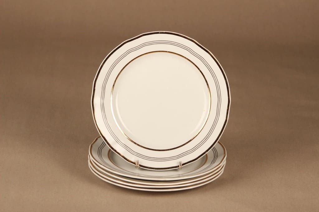 Arabia Hermes lautanen, 19.5 cm, 5 kpl, suunnittelija tuntematon, 19.5 cm, raitakoriste