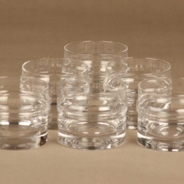 Iittala Pisaranrengas lasi, kirkas, 6 kpl, suunnittelija Timo Sarpaneva,