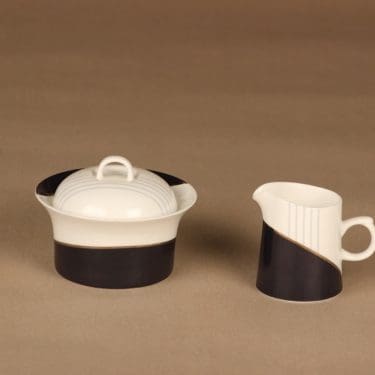 Rörstrand/Arabia Lyyra sugar bowl and creamer designer Tove Slotte