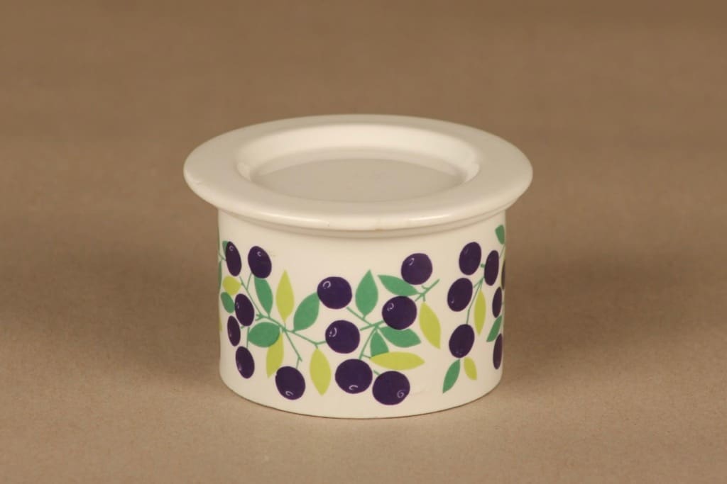 Arabia Pomona Blueberry jar with lid designer Raija Uosikkinen