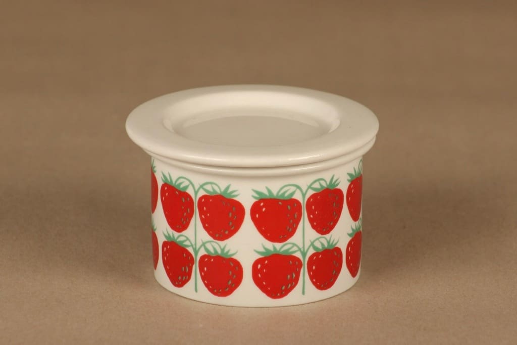 Arabia Pomona Strawberry jar with lid designer Raija Uosikkinen
