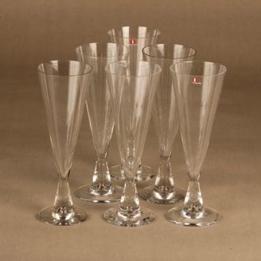 Nuutajärvi Tiima sparkling wine glass 6 pcs designer Tapio Wirkkala