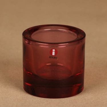 Iittala Kivi candle lantern, garnet red designer Heikki Orvola