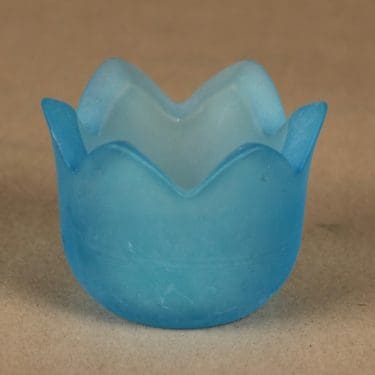 Iittala Tulip candle lantern, matt blue designer Jorma Vennola