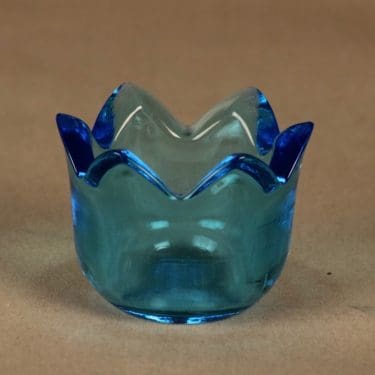Iittala Tulip candle lantern, blue designer Jorma Vennola