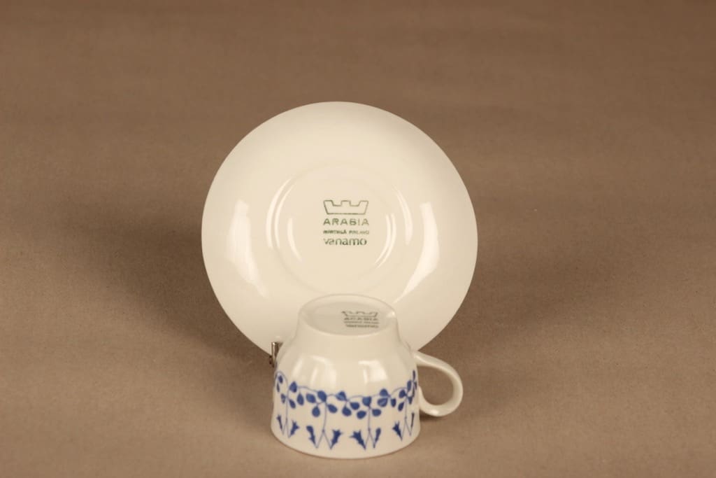 Arabia Vanamo coffee cup and plates(2), blue designer Esteri Tomula 4