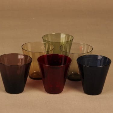 Nuutajärvi Kimara lasi, 20 cl, 6 kpl, suunnittelija Kaj Franck, 20 cl, kartio