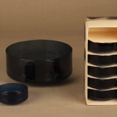 Iittala I-line tarjoilukulho+annoskulhot, sininen, 1+6 kpl, suunnittelija Timo Sarpaneva,