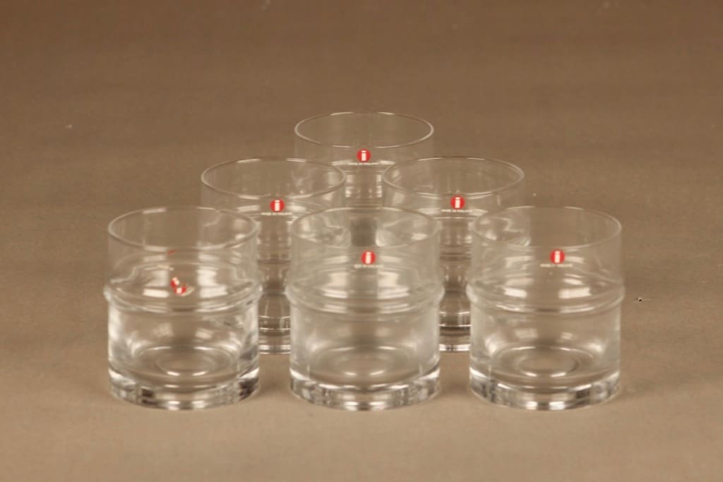 Iittala Pisaranrengas juomalasi, 18 cl, 6 kpl, suunnittelija Timo Sarpaneva, 18 cl,