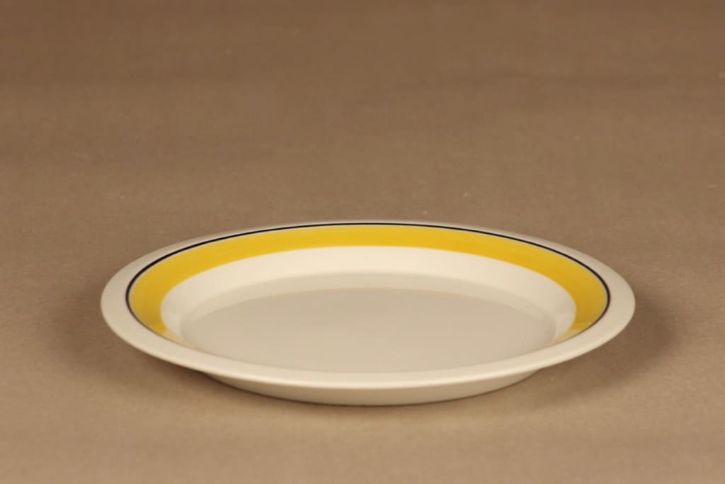 Arabia Faenza Keltaraita lautanen, 20 cm, suunnittelija Peter Winquist, 20 cm, raitakoriste kuva 2