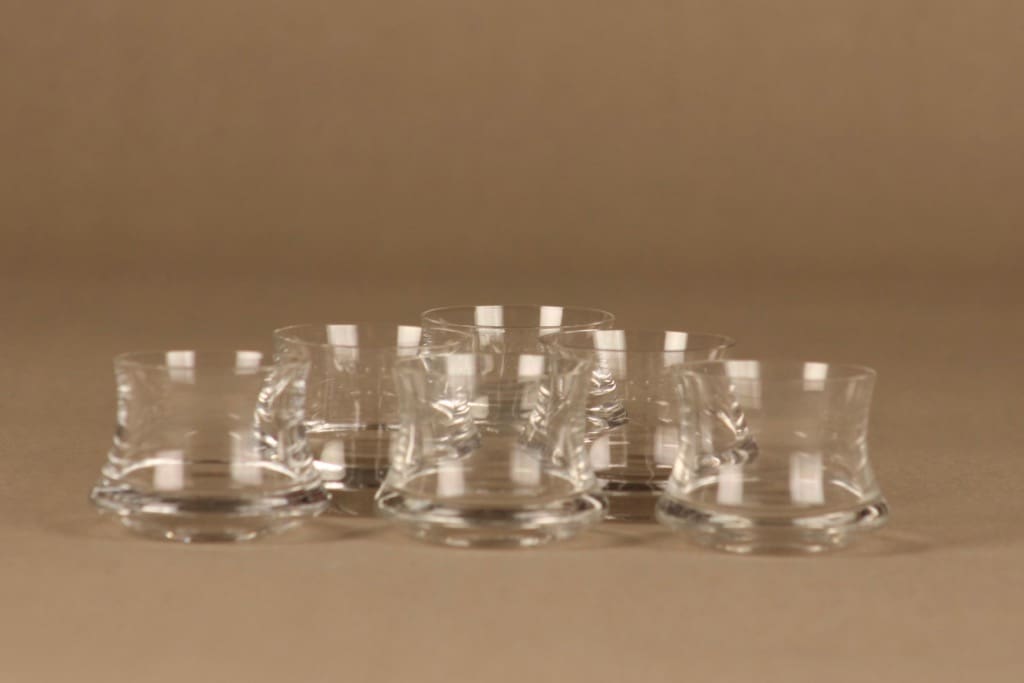 Iittala Romantica snapsilasi, kirkas, 6 kpl, suunnittelija Tapio Wirkkala,