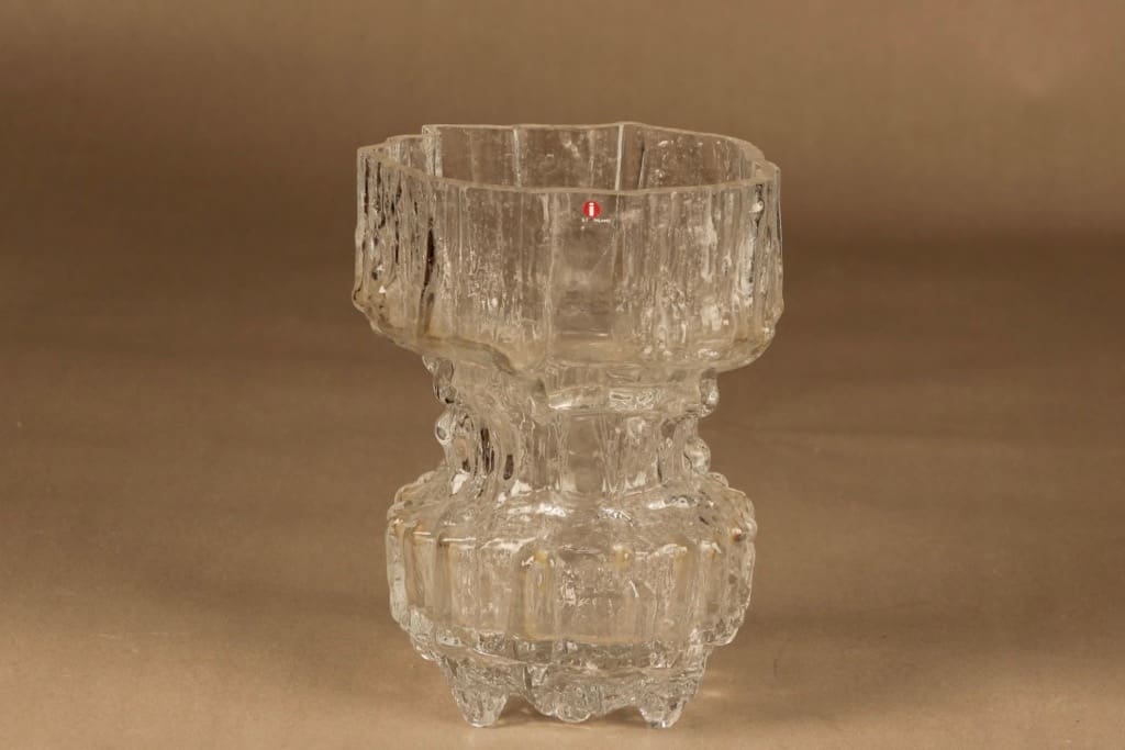 Iittala Gerania maljakko, kirkas, suunnittelija Tapio Wirkkala,