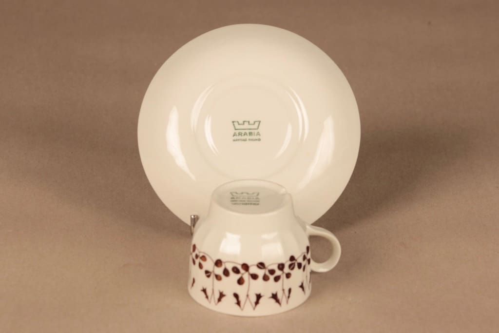 Arabia Vanamo coffee cup and plates(2) designer Esteri Tomula 4