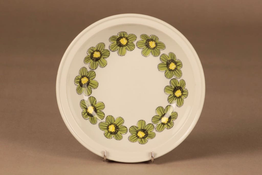 Arabia Primavera lautanen, 17 cm, suunnittelija Esteri Tomula, 17 cm, serikuva, kukka, retro