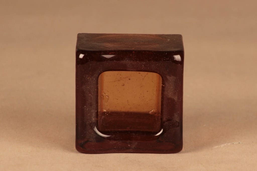 Nuutajärvi Iglu ash tray, brown designer Oiva Toikka 2