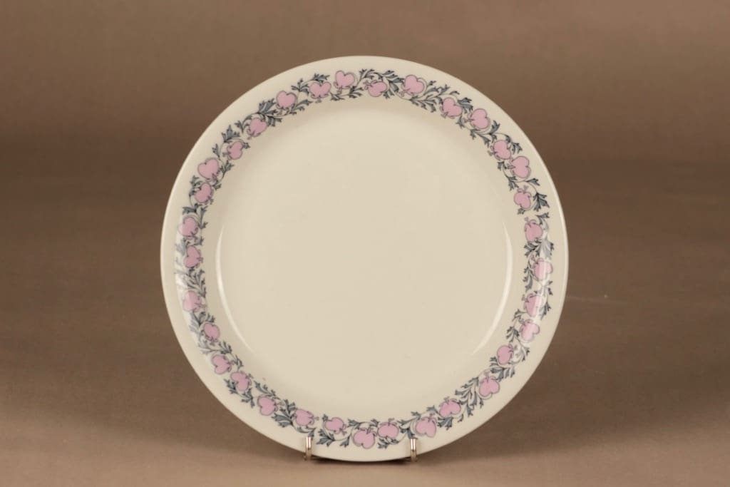 Arabia Hertta lautanen, 23.5 cm, suunnittelija Raija Uosikkinen, 23.5 cm, kukka