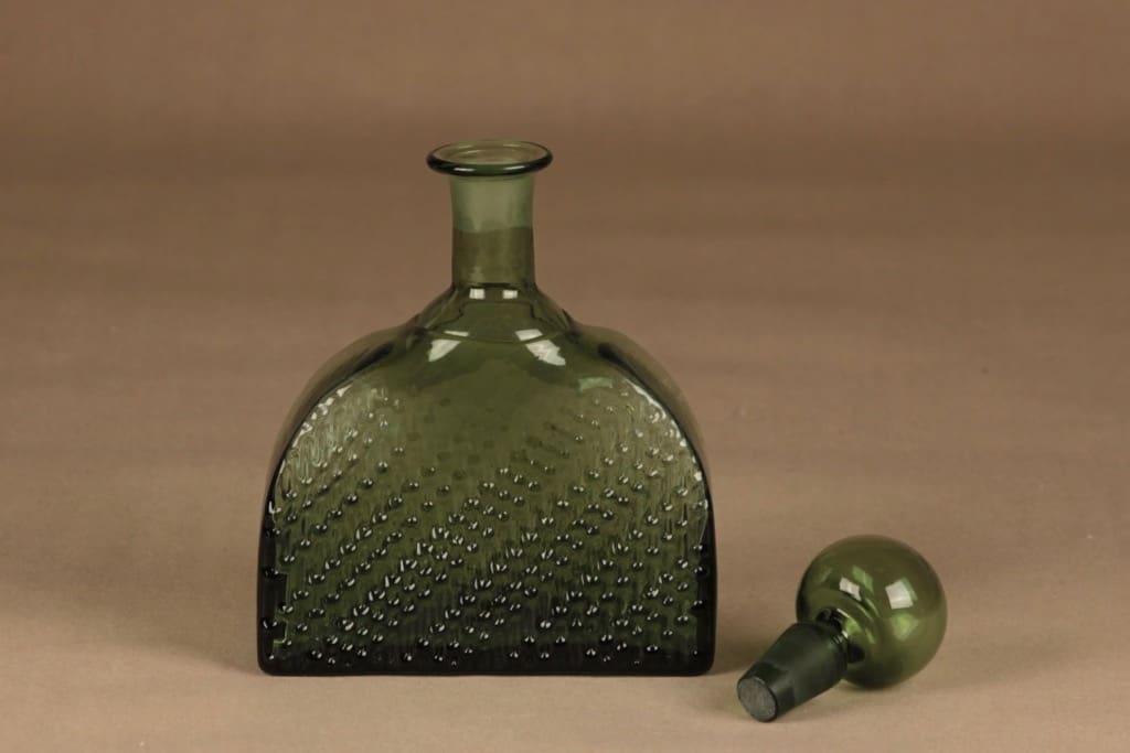 Riihimäen lasi Flindari carafe and glasses green 1+6 pcs designer Nanny Still 2