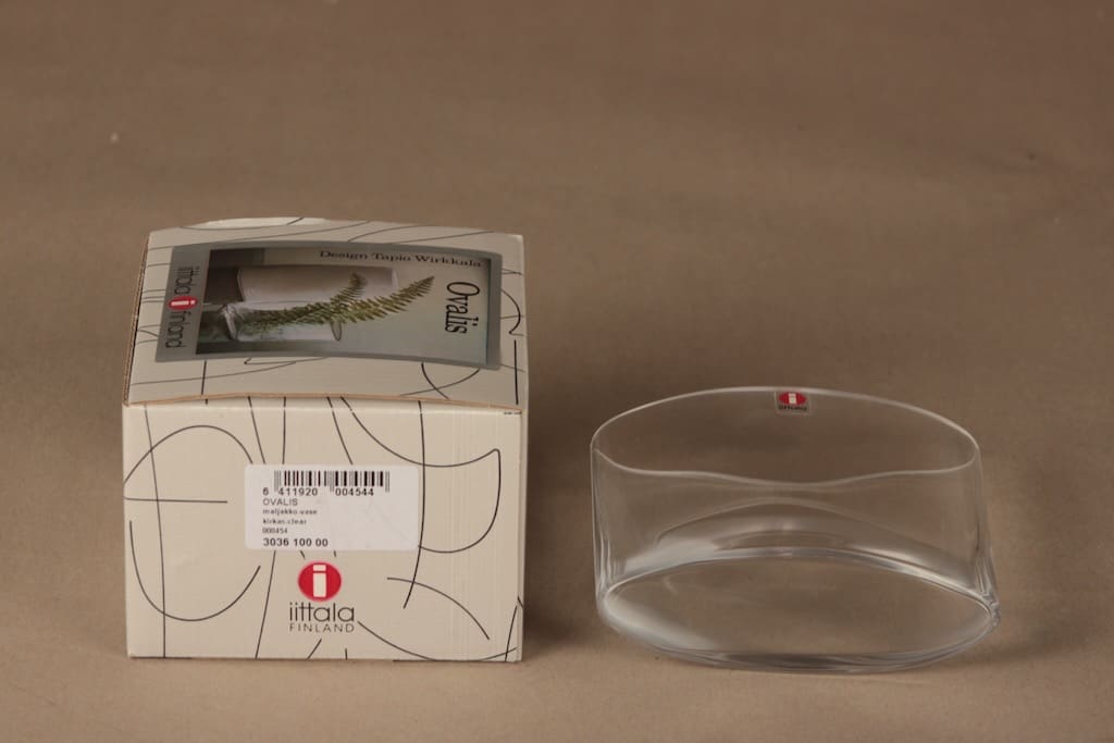Iittala Ovalis maljakko, signeerattu, suunnittelija Tapio Wirkkala, signeerattu kuva 2