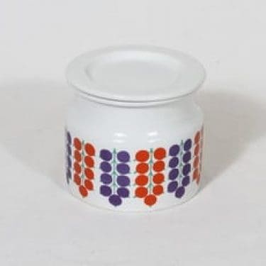 Arabia Pomona purnukka, herukka, suunnittelija Raija Uosikkinen, herukka, serikuva, retro